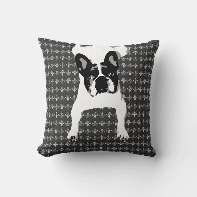 Almofada Bulldog Francês deitado no padrão Lille (Frente)
