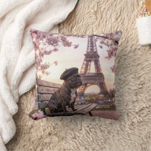 Almofada Bulldog Francês em Paris