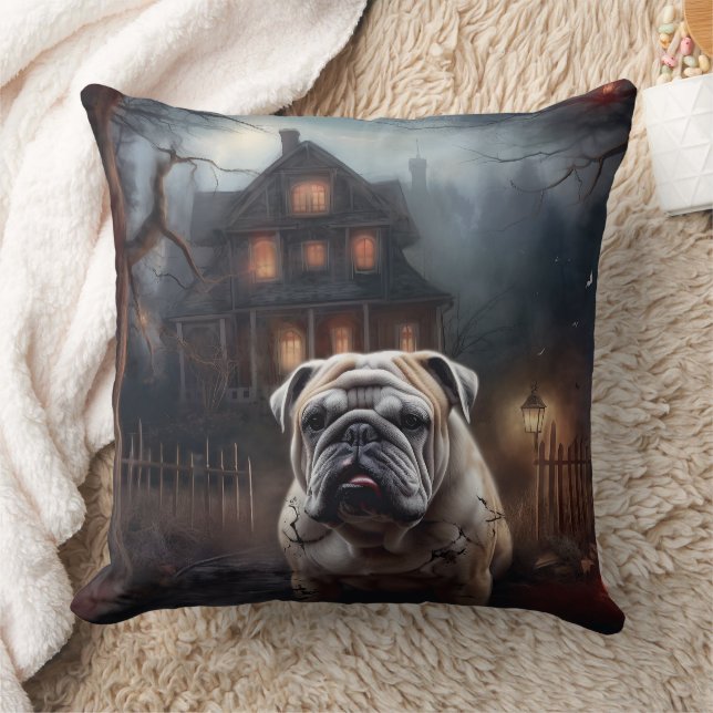 Almofada Bulldog Halloween Scary (Cobertor)