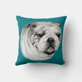Almofada Bulldog Inglês pintado à mão