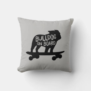 Almofada Bulldog no Conselho Cachorro de skate Silhouette
