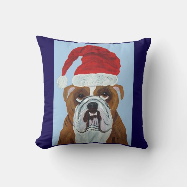 Almofada Bulldog Papai Noel (Frente)