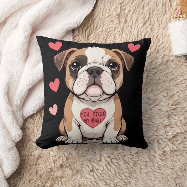 Almofada Bulldog Puppy com Mensagem Sensível (Cobertor)