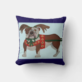 Almofada Bulldog Rena de Papai Noel