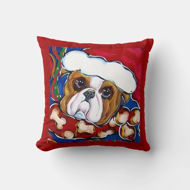 ALMOFADA BULLDOG SANTA (Frente)