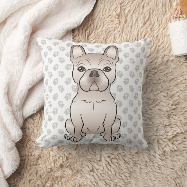 Almofada Bulldogue Francês Creme / Cachorro Frenchie Sentad (Cobertor)