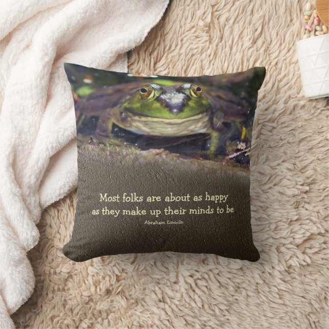 Almofada Bullfrog Happiness Inspirational Quote   (Cobertor)