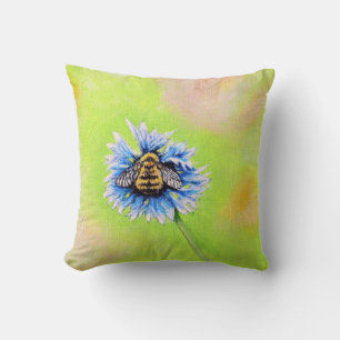 Almofada Bumble Bee em uma pintura de flor