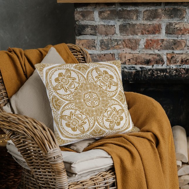 Almofada Bumble Bee Mandala Escolha sua cor (Criador carregado)