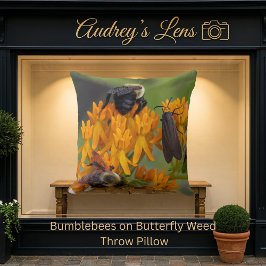 Almofada Bumblebee on Butterfly Weed