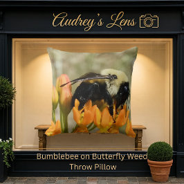 Almofada Bumblebee on Butterfly Weed