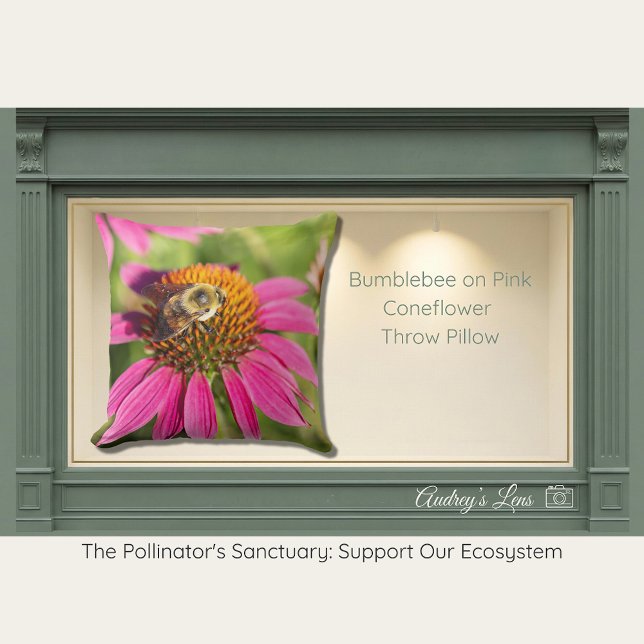 Almofada Bumblebee on Pink Coneflower (Criador carregado)