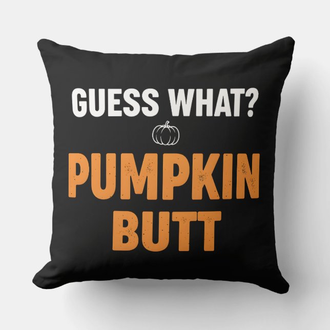 Almofada Bunda de Abóbora Divertida Design de Halloween (Frente)