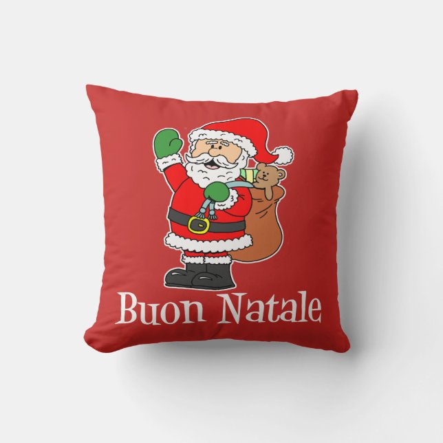 Almofada Buon Natale Papai noel de Natal italiano (Frente)