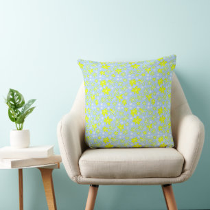 Almofada Buquê Flor Margarida Azul-claro Avocado Branco