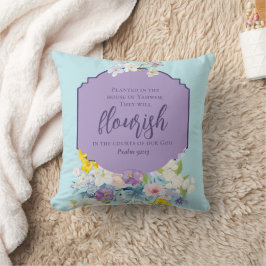 Almofada Buquê Floral de Aquarela Bíblia Verso Duplo