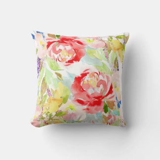 Almofada Buquê PixDezines Floral Watercolor/Coral Peonies