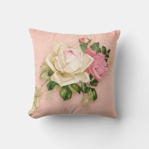 Almofada Buquê Rosa Rosa e Branco