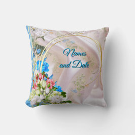 Almofada Buquês de Rosas multicolores em texturas de seda