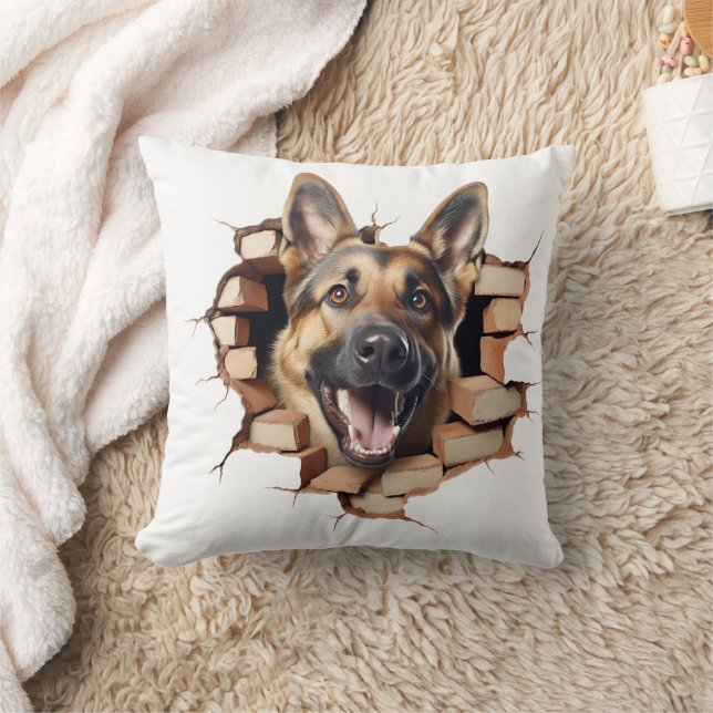 Almofada Buraco rachado do German shepherd 3D (Cobertor)