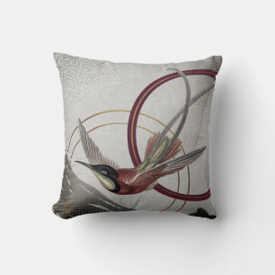 Almofada Burgundy Artística Hummingbird