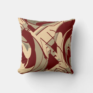 Almofada Burgundy Beige Taupe Lush Deixa Design de Arte Flo