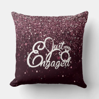 Almofada Burgundy Glitter Engagement Romantic Proposal