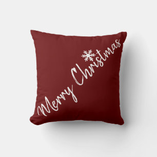 Almofada Burgundy Red Felry Flocos de Neve de Natal