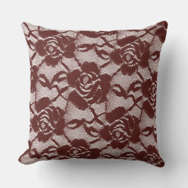 Almofada Burgundy Red Lace Floral