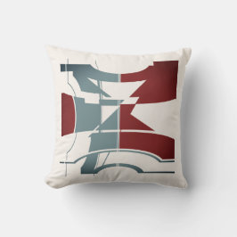 Almofada Burgundy Slate Off-White Curved Geométrico Design