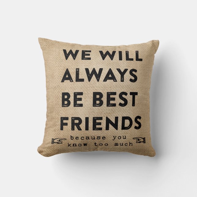 Almofada Burlap Best Friles Forever Engraçado (Frente)