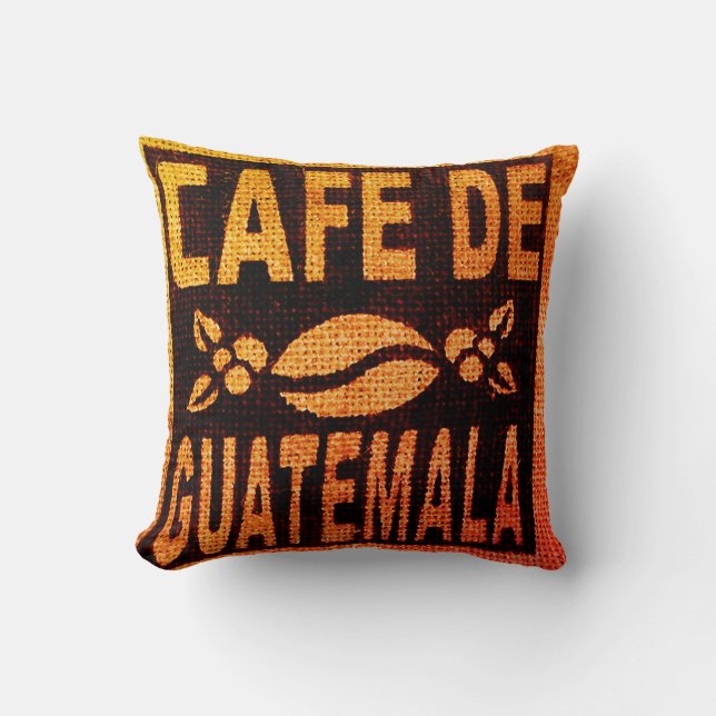 ALMOFADA BURLAP COFFEE BAG TRAVESSEIROS DECORATIVOS GUATEMA (Frente)