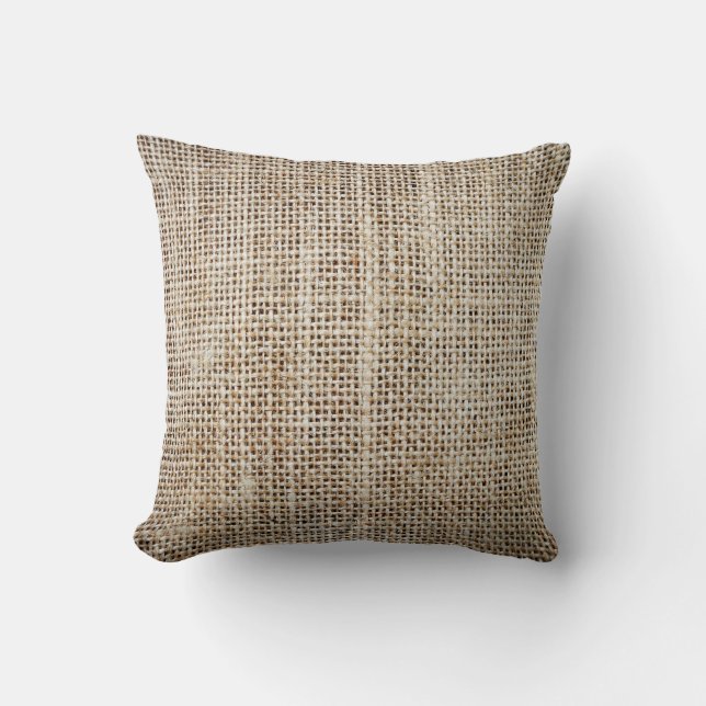 Almofada Burlap Hessian Background Texture (Frente)