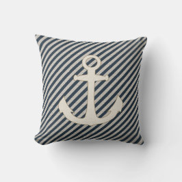 Almofada Burlap Striped Olha o Travesseiro de Âncora Náutic