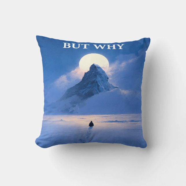 Almofada But Why Throw Pillow Minimal Quote Aesthetic (Frente)
