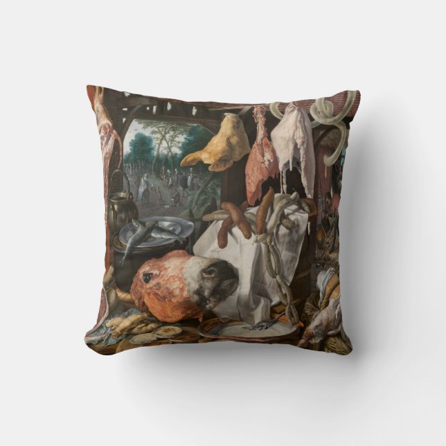 Almofada Butcher's Stall (por Pieter Aertsen) (Frente)