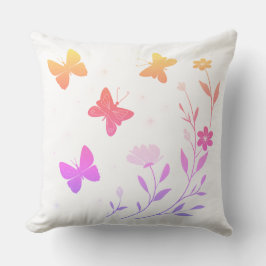 Almofada butterfly garden throw pillow