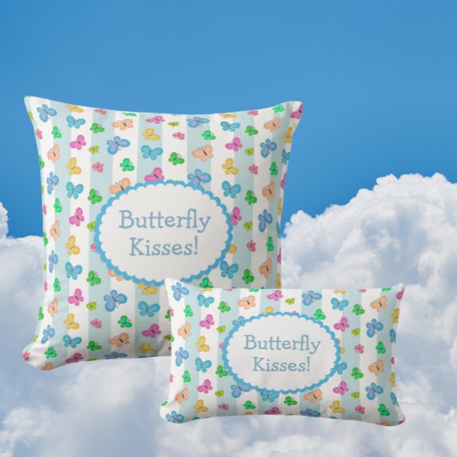 Almofada Butterfly Kisses Personalized  (Personalize with your own message!)