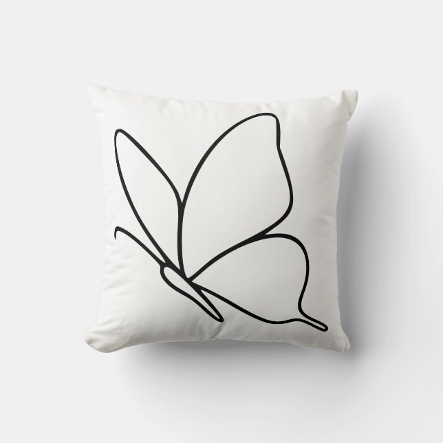 Almofada Butterfly Line Art –  Insect Illustration  (Frente)