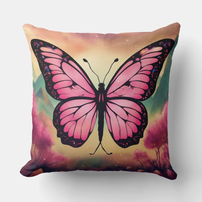 Almofada Butterfly Logo Throw Pillow (Frente)