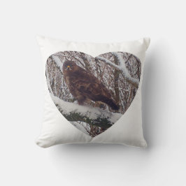 Almofada Buzzard Reversível no Ramal de Snowy no Coração