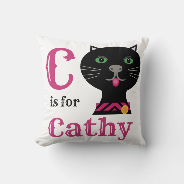 Almofada C é para Cathy menina bebê  (Frente)