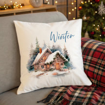 Cabana de Inverno e Veado na Floresta Nevada