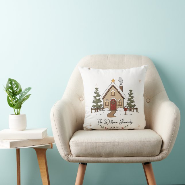 Almofada Cabana de Natal Aconchegante Personalizada (Cadeira)