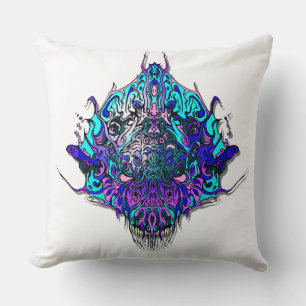 Almofada Cabeça de alienígena - azul e roxo