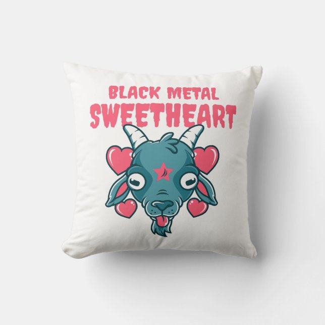 Almofada Cabeça de Bode Baphomet Fofa (Frente)