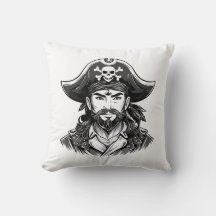 Cabeça de pirata com chapéu de marinheiro e tapa-o