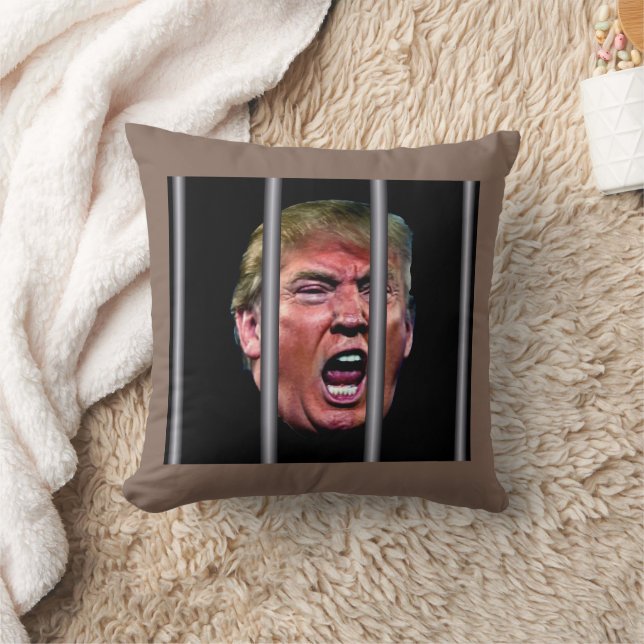 Almofada Cabeça de Trump gritando e choramingando atrás das (Cobertor)