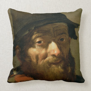 Almofada Cabeça de um ancião, detalhe de retrato de um M