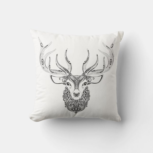 Almofada Cabeça Horned inspirada dos cervos (Frente)